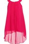 Robe de cortège enfant plissage en chiffon fermeutre eclair manche nulle haut bas - photo 2