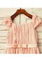 Robe de cortège enfant naturel avec gradins manche nulle avec chiffon avec zip - photo 3