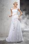 Robe de mariée longue avec sans manches en satin avec fleurs cordon - photo 4