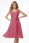 Robe demoiselle d'honneur plissage courte a-ligne en chiffon larges bretelles - photo 28