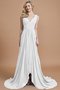 Robe demoiselle d'honneur naturel en chiffon manche nulle de traîne courte v encolure - photo 34