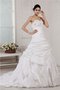 Robe de mariée longue textile taffetas col en forme de cœur manche nulle de princesse - photo 1