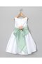 Robe de cortège enfant longue col en bateau en satin ceinture manche nulle - photo 2