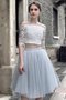 Robe de graduation textile en tulle frappant 2 pice d'epaule ecrite naturel - photo 1