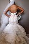 Robe de mariée de col en cœur pétillant avec sans manches en organza appliques - photo 3