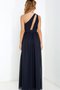 Robe demoiselle d'honneur longue avec chiffon ligne a d'épaule asymétrique - photo 2