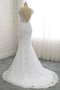 Robe de mariée de col en cœur dos nu joli avec décoration dentelle naturel - photo 2