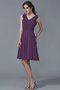 Robe demoiselle d'honneur naturel plissage a-ligne de longueur à genou de princesse - photo 4