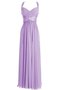 Robe demoiselle d'honneur plissage jusqu'au sol col en v foncé en chiffon de col en v - photo 2