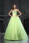 Robe de quinceanera dénudé en satin fermeutre eclair avec perle de mode de bal - photo 1