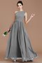 Robe demoiselle d'honneur naturel d'épaule asymétrique en chiffon manche nulle ruché - photo 33
