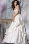 Robe de mariée naturel avec décoration dentelle manche nulle avec fleurs en satin - photo 1