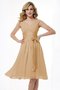 Robe demoiselle d'honneur plissage courte a-ligne en chiffon larges bretelles - photo 5