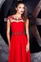 Robe de bal naturel avec manche courte trou serre de col bateau a-ligne - photo 2