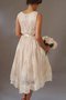 Robe de mariée vintage a-ligne encolure ronde appliques avec ruban - photo 2