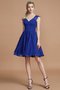 Robe demoiselle d'honneur naturel au niveau de genou de princesse en chiffon a-ligne - photo 30