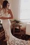 Robe de mariée naturel de sirène de dos nu manche nulle avec décoration dentelle - photo 1