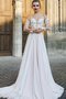 Robe de mariée romantique attirent avec fleurs en dentelle de col en v - photo 1