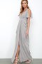 Robe demoiselle d'honneur impressioé avec chiffon avec manche courte ruché de fourreau - photo 2