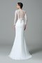 Robe de mariée longue en satin au niveau de cou de sirène avec manche longue - photo 2