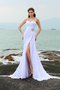 Robe de mariée manche nulle collant au bord de la mer avec chiffon de traîne mi-longue - photo 1