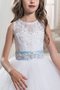 Robe de cortège enfant naturel avec fleurs de mode de bal avec sans manches en tulle - photo 3