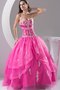 Robe de quinceanera plissage de mode de bal decoration en fleur de col en cœur ruché - photo 1