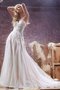 Robe de mariée naturel avec cristal de traîne moyenne avec perle de col en cœur - photo 1