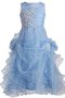 Robe de cortège enfant brillant naturel jusqu'au sol fermeutre eclair textile en tulle - photo 1