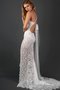 Robe de mariée festonné décontracté de dos nu de traîne courte de fourreau - photo 2