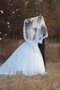 Robe de mariée ligne a decoration en fleur boutonné avec manche 1/2 textile en tulle - photo 2