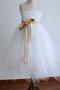 Robe de cortège enfant ceinture en étoffe avec ruban encolure ronde en tulle avec zip - photo 1