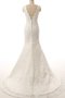 Robe de mariée en satin v encolure en chiffon avec lacets de sirène - photo 2