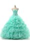 Robe de quinceanera ruché de mode de bal en tulle ligne a cordon - photo 1