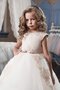 Robe de cortège enfant naturel jusqu'au sol textile en tulle manche nulle col u profond - photo 3