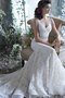 Robe de mariée ceinture avec cristal manche nulle avec décoration dentelle avec ruban - photo 1