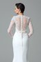 Robe de mariée longue en satin au niveau de cou de sirène avec manche longue - photo 8