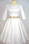 Robe de mariée courte v encolure avec manche 1/2 ceinture avec nœud - photo 1