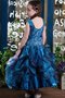 Robe de cortège enfant ample avec cristal ruché avec fleurs v encolure - photo 2
