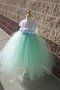 Robe de cortège enfant plissé de lotus longueur au niveau de sol avec perle ceinture - photo 1
