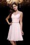 Robe de graduation naturel encolure ronde a-ligne de princesse avec perle - photo 5