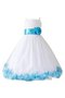 Robe de cortège enfant bretelles spaghetti manche nulle longueur mollet en tulle ligne a - photo 1