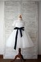 Robe de cortège enfant ceinture a-ligne de princesse avec ruban textile en tulle - photo 2