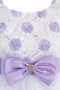 Robe de cortège enfant col u profond avec fleurs textile en tulle avec nœud a-ligne - photo 2