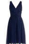 Robe demoiselle d'honneur naturel plissé avec chiffon v encolure ruché - photo 2