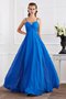 Robe de bal longue de princesse a-ligne manche nulle bretelles spaghetti - photo 1