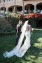 Robe de mariée de traîne courte collant textile en tulle v encolure avec sans manches - photo 2