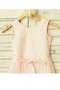 Robe de cortège enfant naturel a-ligne manche nulle avec ruban avec fleurs - photo 3