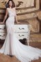 Robe de mariée charmeuse longueur au ras du sol avec manche courte col en reine cordon - photo 1
