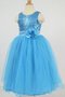 Robe de cortège enfant plissage brillant textile en tulle manche nulle avec zip - photo 2